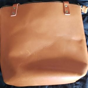 Portland leather goods small zip saddle tote